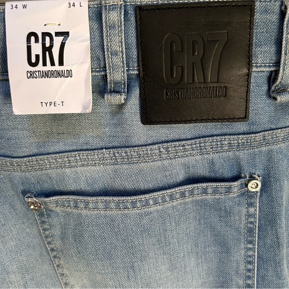 CR7 Cristiano Ronaldo~Type T Tapered Distressed Heavy Rip Button Fly Jeans ~34W - Picture 15 of 15